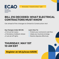 Bill 216 Decoded: What Electrical Contractors Must Know